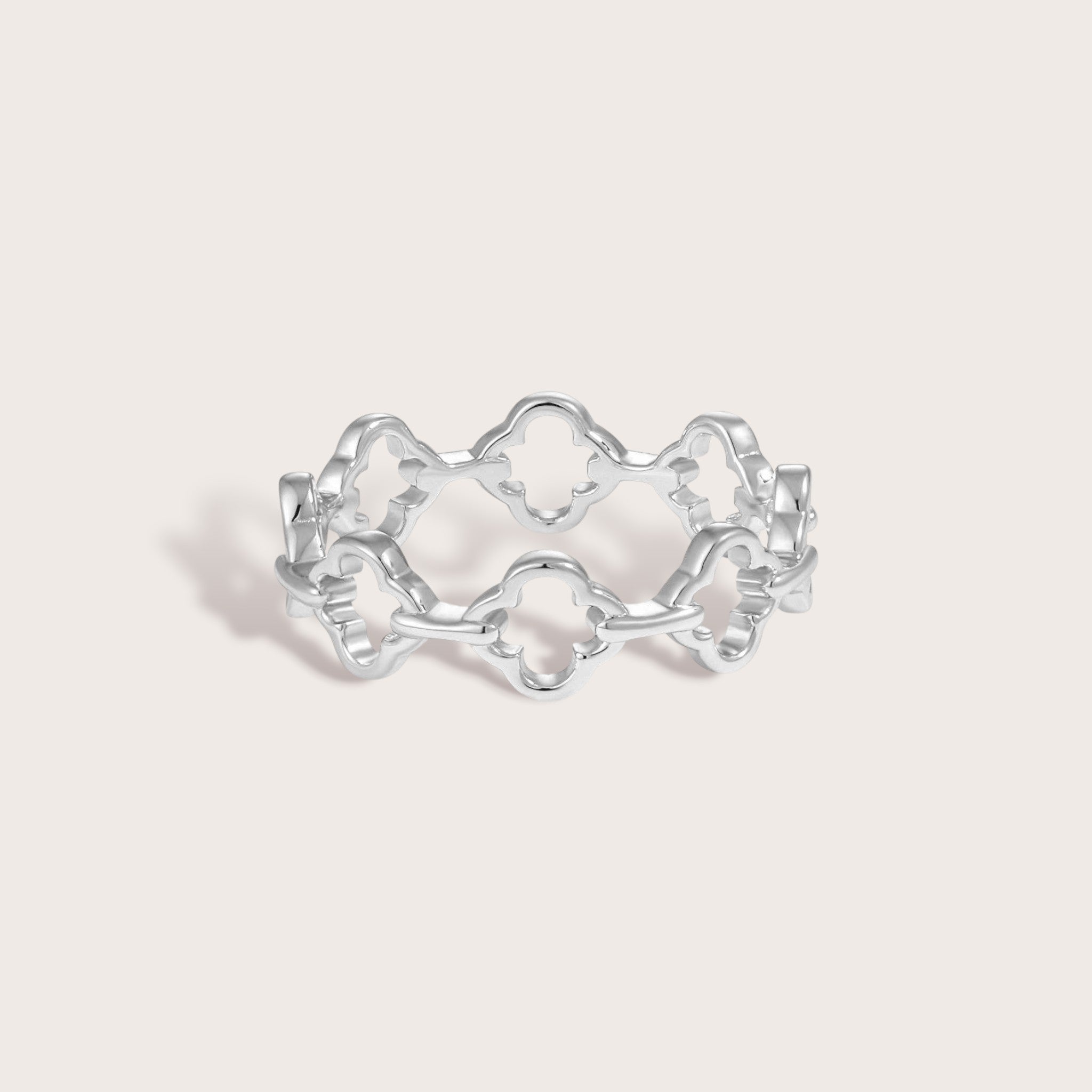 Adjustable Linked Clover Ring
