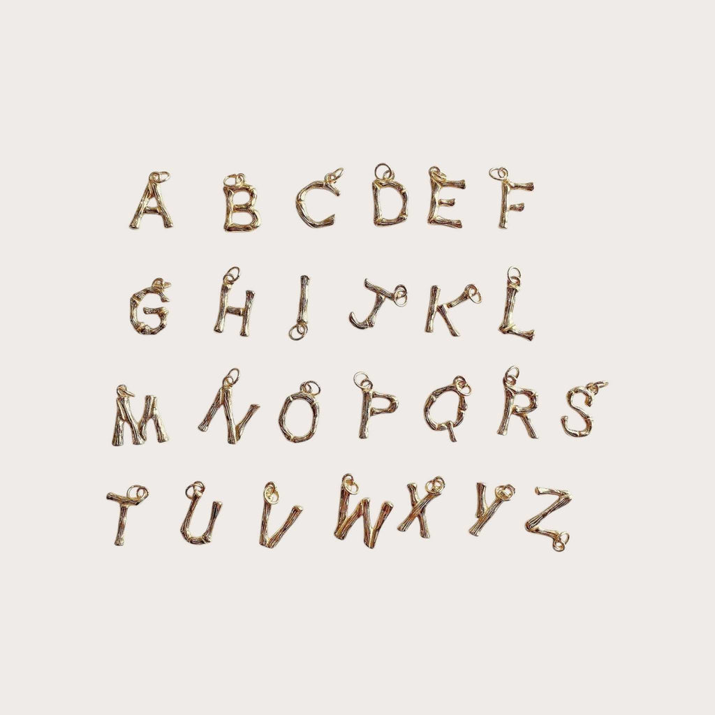 Patterned Letter Pendant Necklace