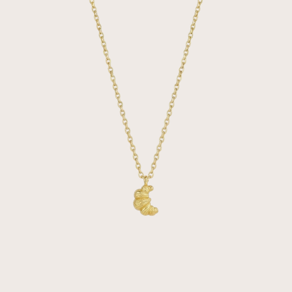 Croissant Pendant Necklace in 18K gold plated sterling silver - Aventus
