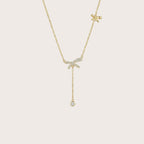 Bow & Drop Charm Necklace