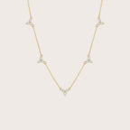 Three Leaf Clover Necklace in 18K gold plated sterling silver with cubic zirconia - Aventus