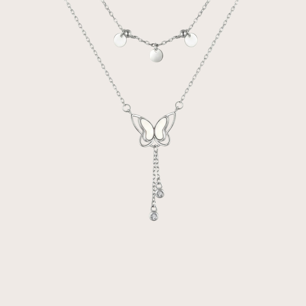 Multi Strand Sequin Butterfly Necklace