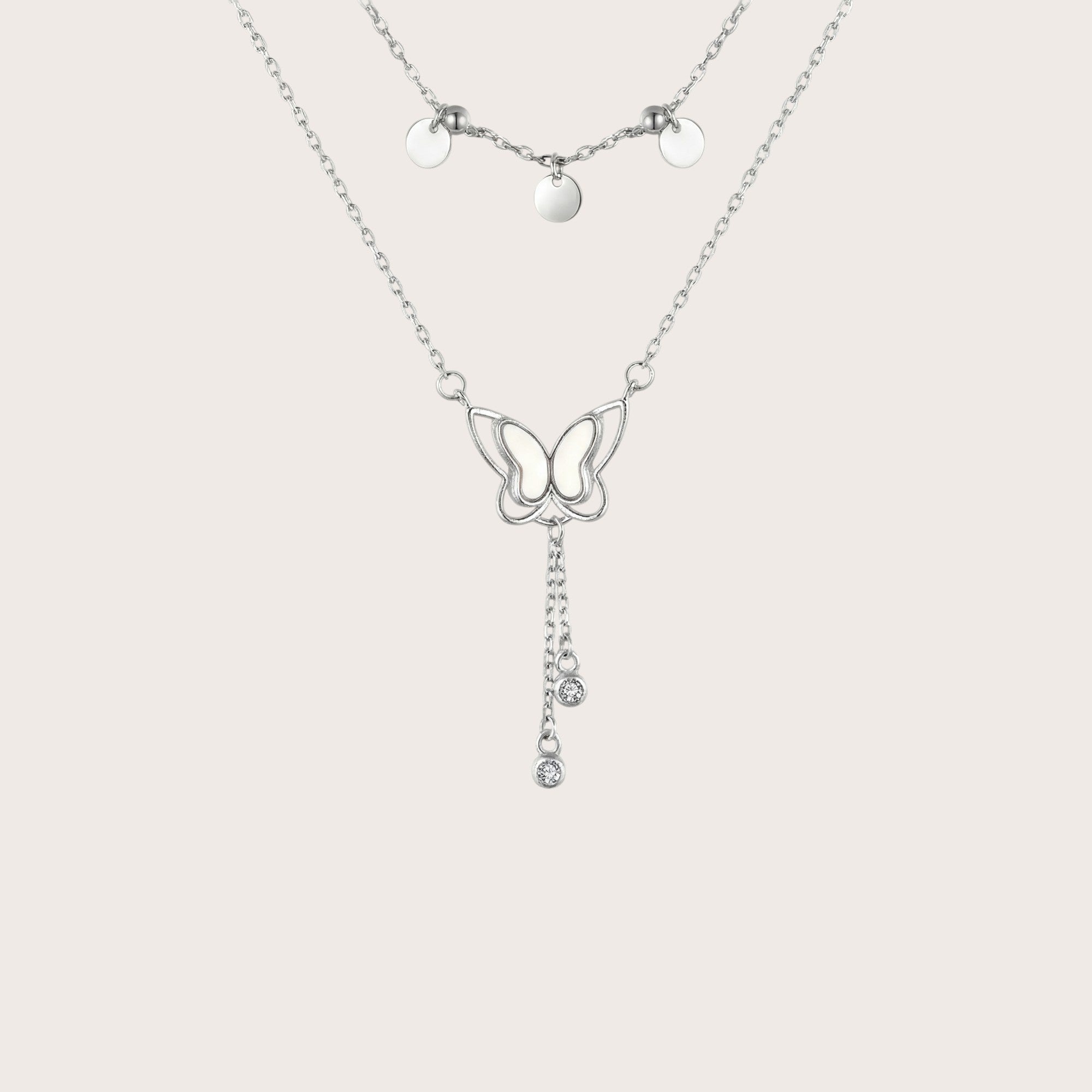 Multi Strand Sequin Butterfly Necklace