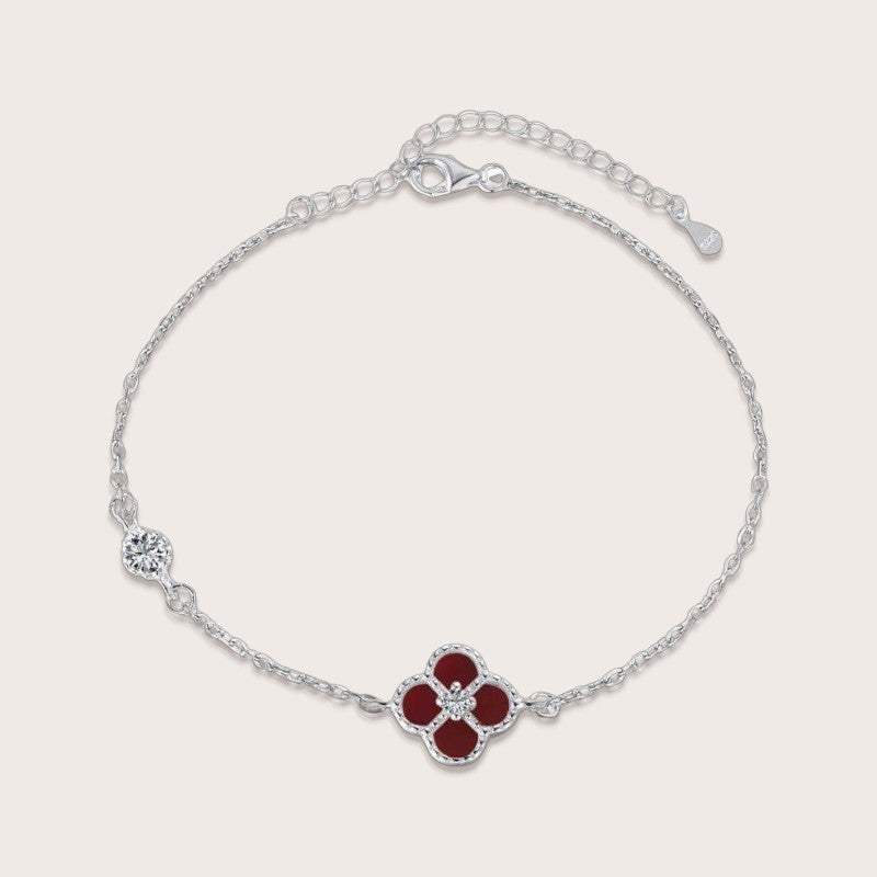 Ruby Red Clover Bracelet - Aventus