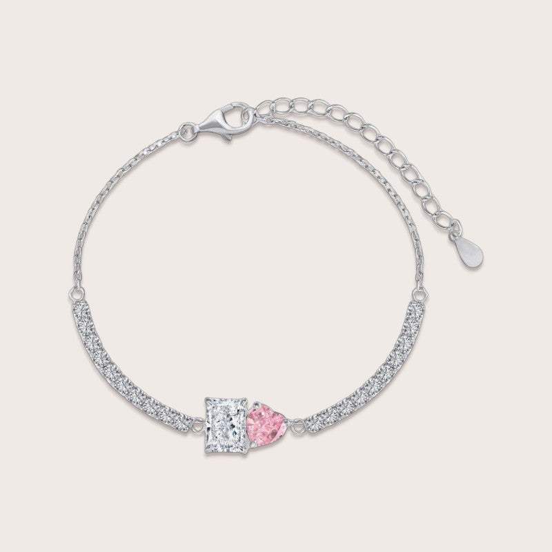 Radiant & Pink Heart Duo Bracelet - Aventus