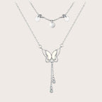 Multi Strand Sequin Butterfly Necklace