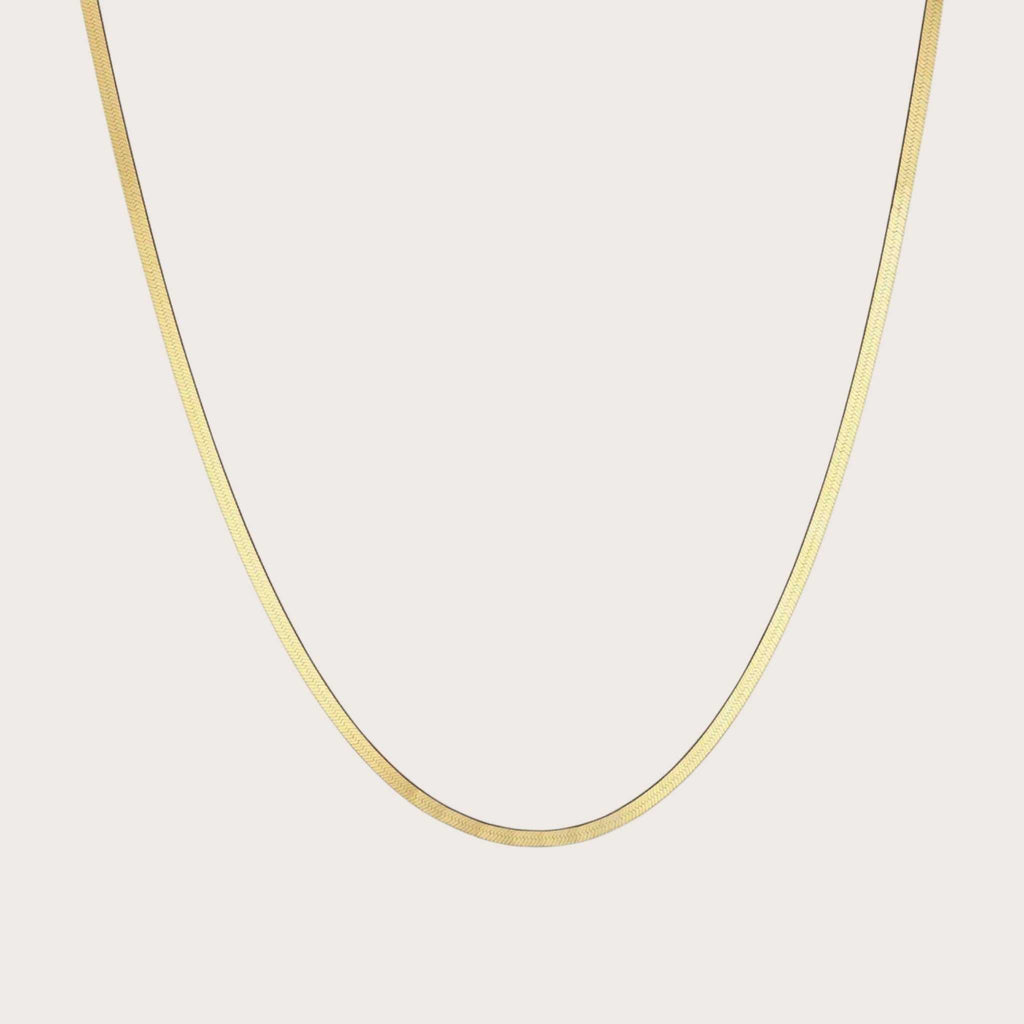 Thin Herringbone Chain Necklace