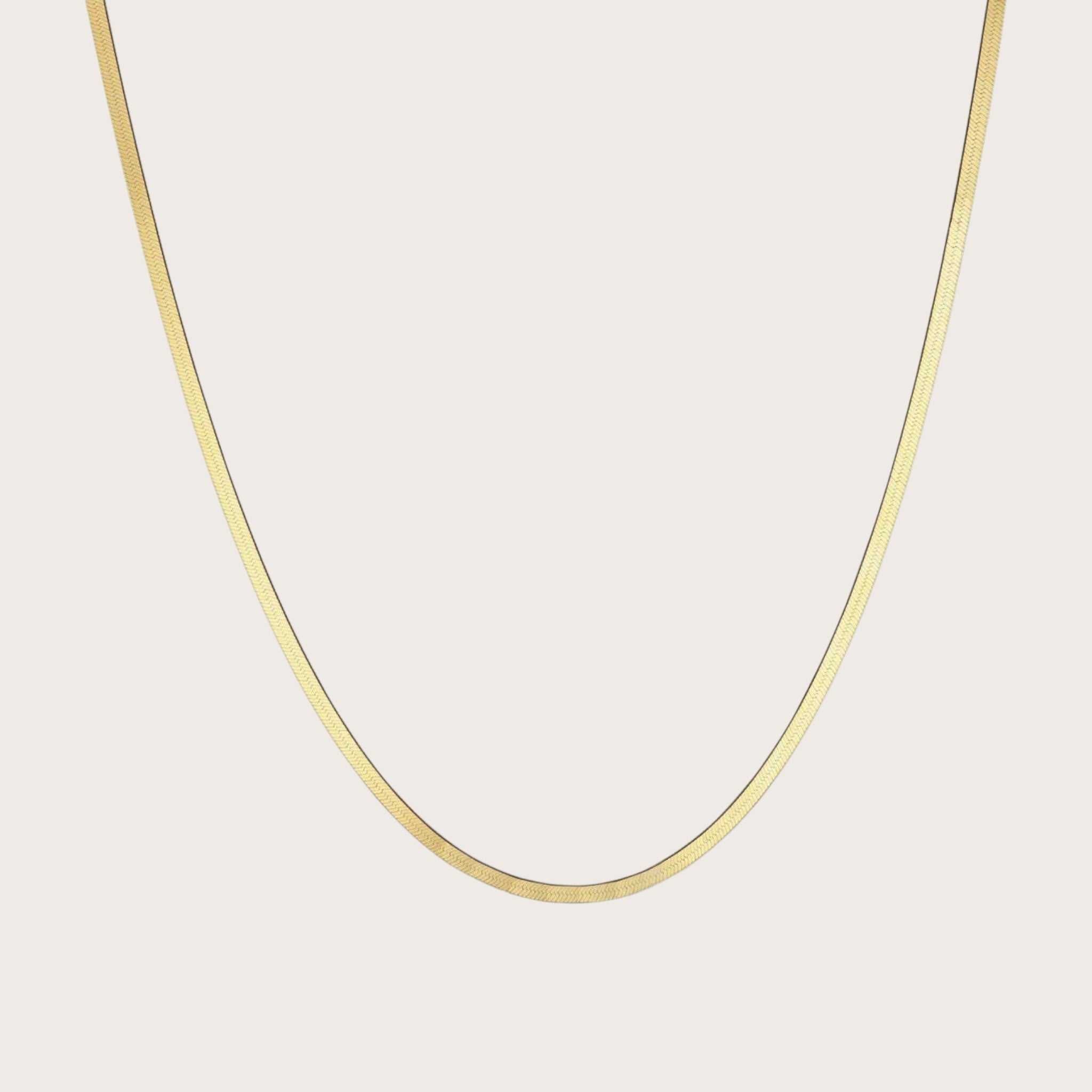 Thin Herringbone Chain Necklace