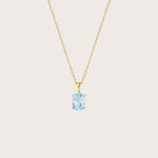Natural Blue Topaz Pendant Necklace