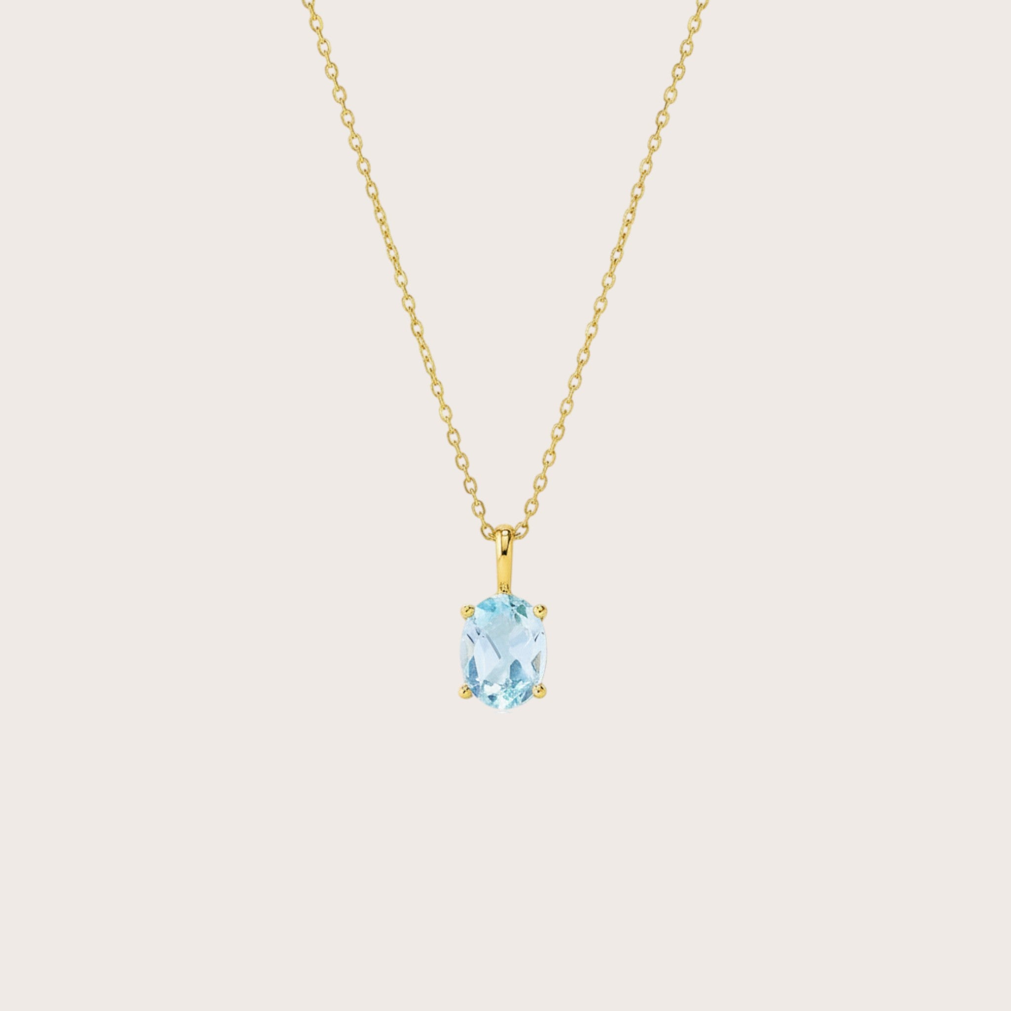 Natural Blue Topaz Pendant Necklace