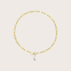 Natural Pearl Oval Chain Necklace