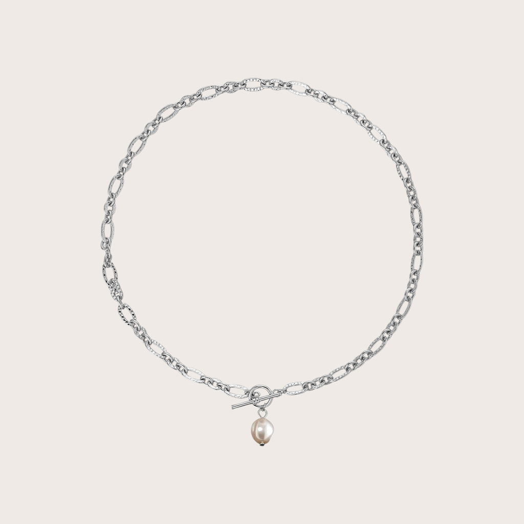 Natural Pearl Oval Chain Necklace