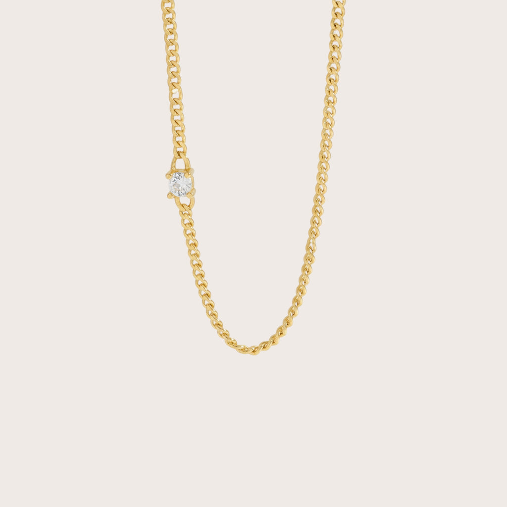 Gemmed Curb Chain Necklace