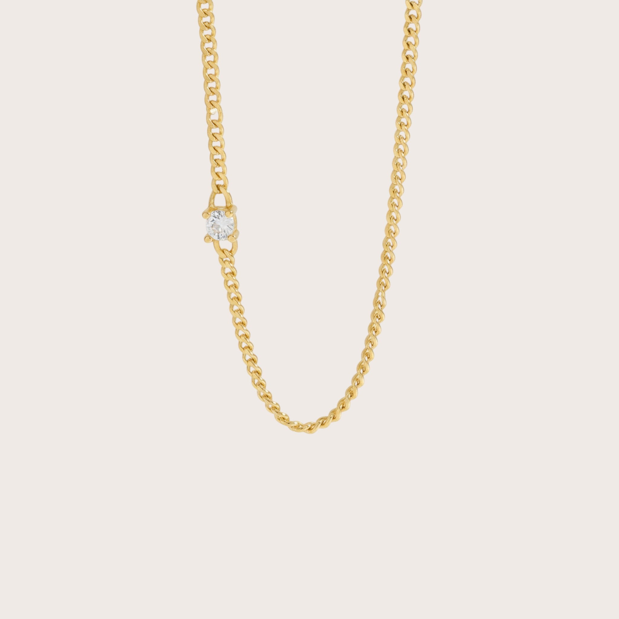 Gemmed Curb Chain Necklace