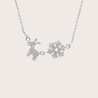 White Snowflake Reindeer Necklace