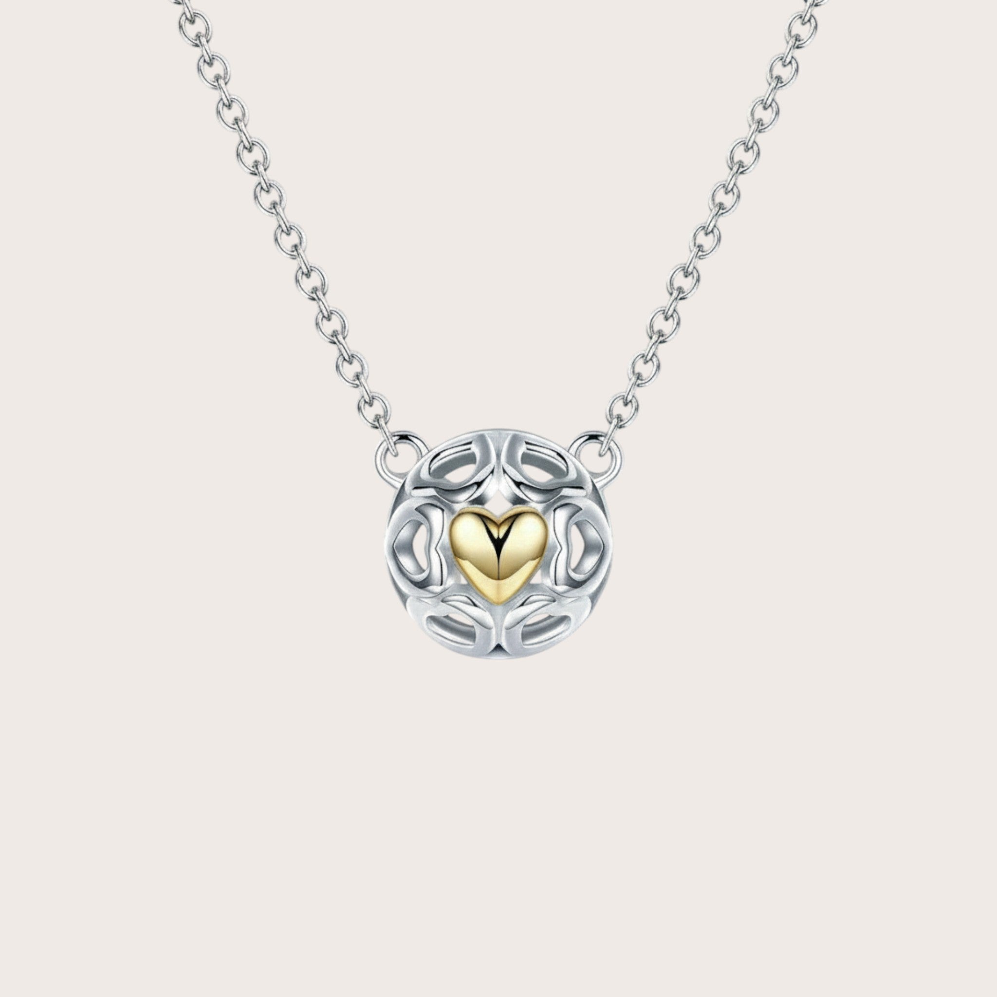Golden Heart Ball Necklace