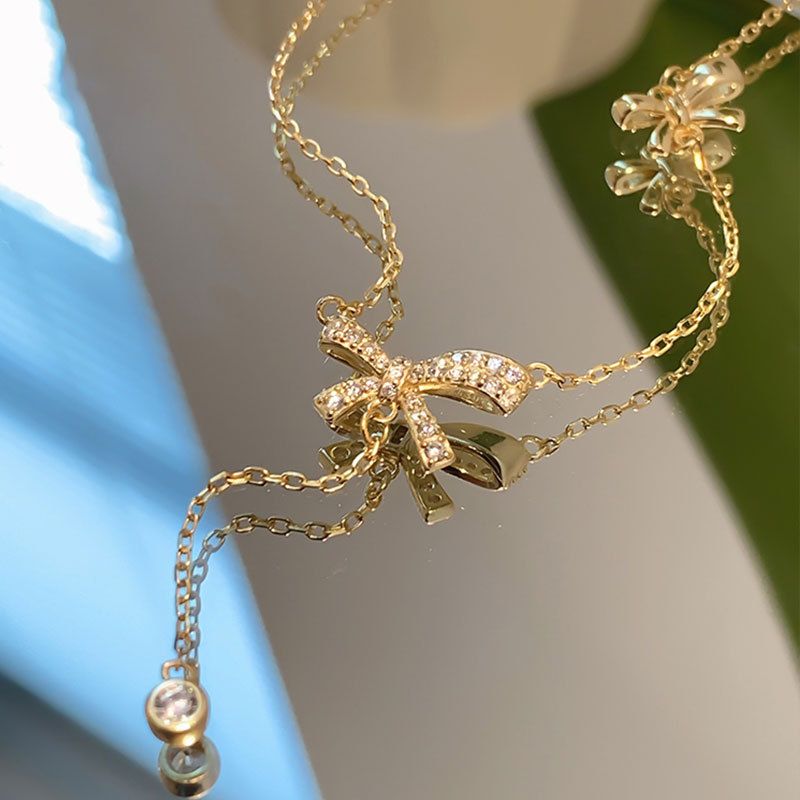 The Bow & Drop Charm Necklace