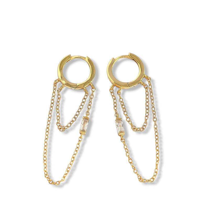 Dangling Tassel Hoop Earrings - Aventus