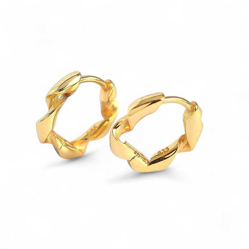 Twisted Circle Huggie Earrings - Aventus