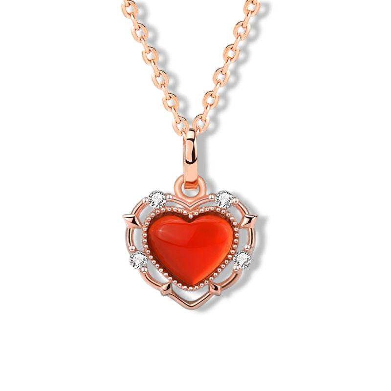 Red Agate Heart Necklace - Aventus