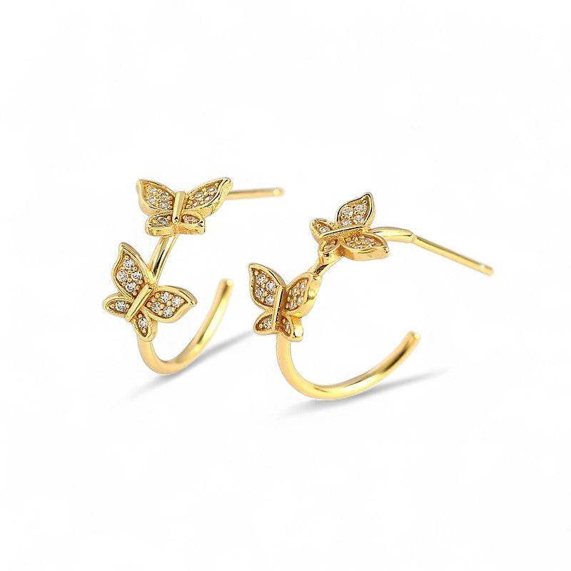 Mini Butterfly Half Hoop Earrings - Aventus