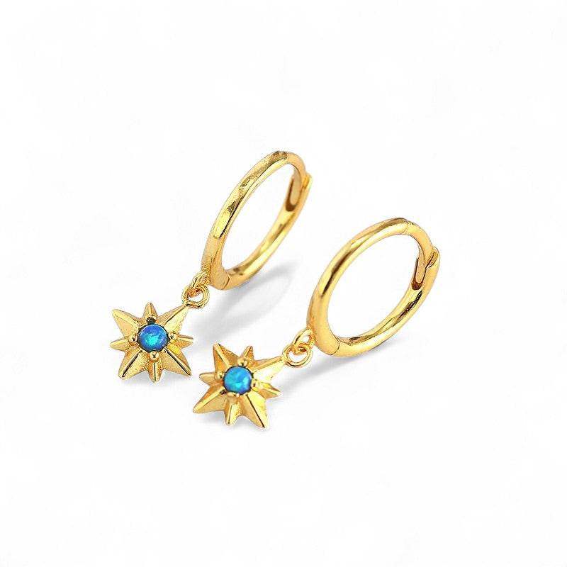 Dangling Star Opal Hoop Earrings - Aventus