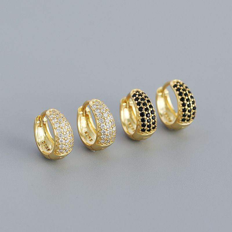 Midnight Pave Huggie Earrings - Aventus