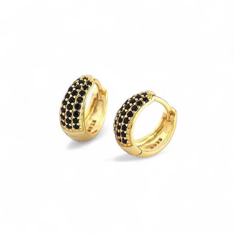 Midnight Pave Huggie Earrings - Aventus