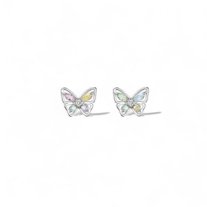 Colored Butterfly Stud Earrings - Aventus