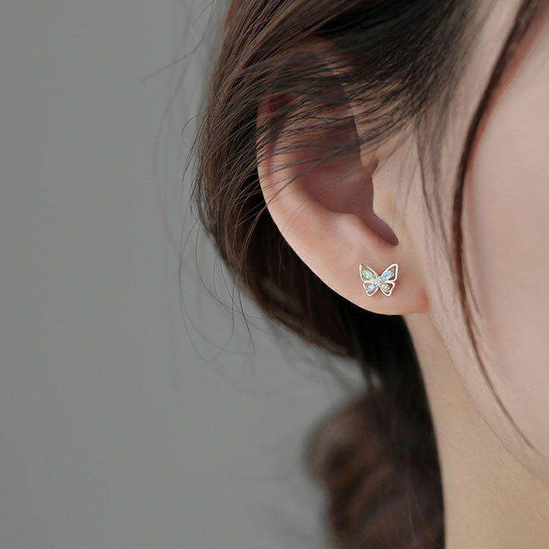 Colored Butterfly Stud Earrings - Aventus