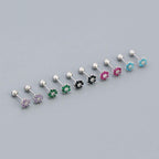 Mini Colorful Flower Stud Earrings - Aventus