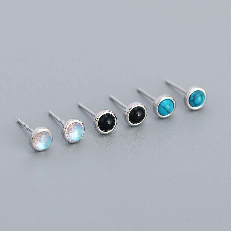 Moonstone Turquoise Stud Earrings - Aventus
