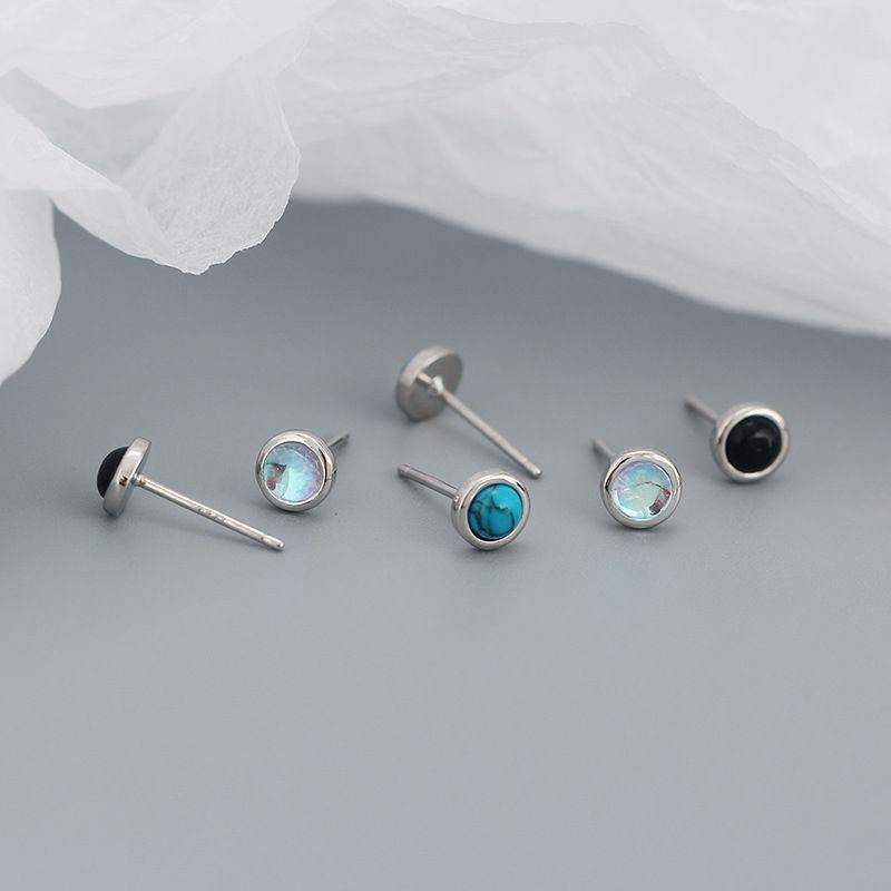 Moonstone Turquoise Stud Earrings - Aventus