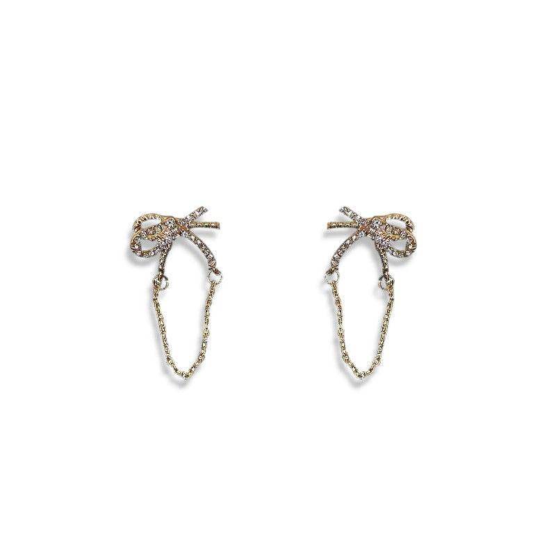 Dangling Tassel Bowtie Earrings - Aventus