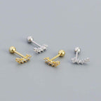 Linear Gemmed Stud Earrings - Aventus