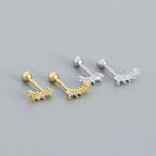 Linear Gemmed Stud Earrings - Aventus