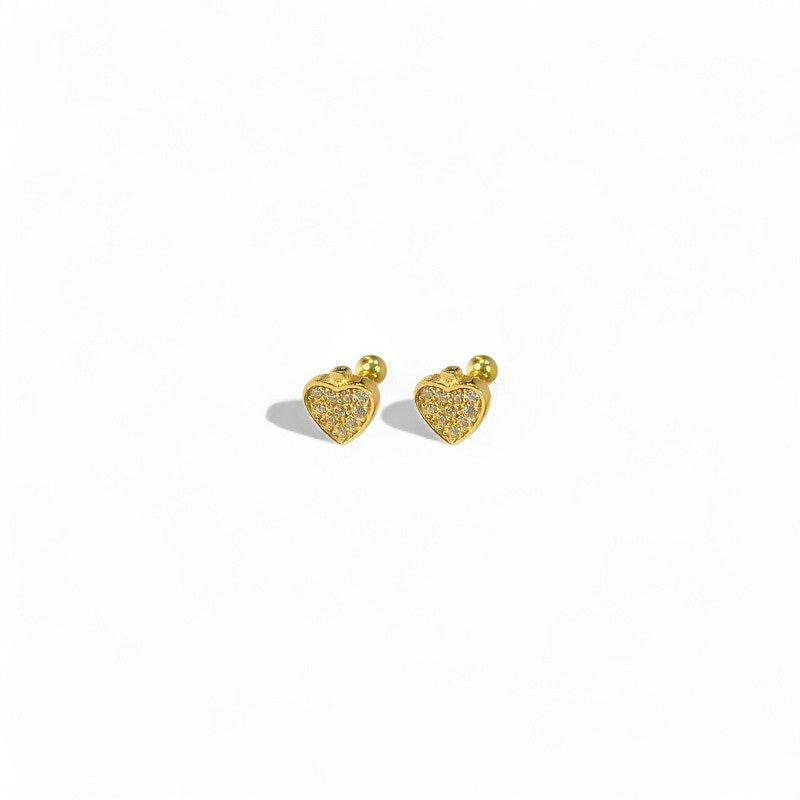Pave Heart Stud Earrings - Aventus