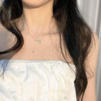 Black Camellia Tassel Necklace - Aventus