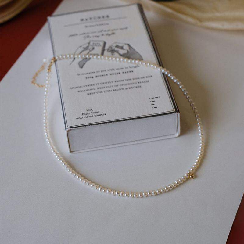 Mini Natural Pearl Beaded Necklace - Aventus