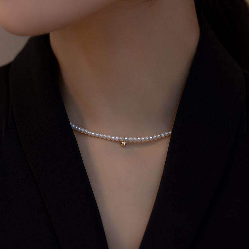 Mini Natural Pearl Beaded Necklace - Aventus