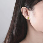 Green Orange Square Stud Earrings - Aventus