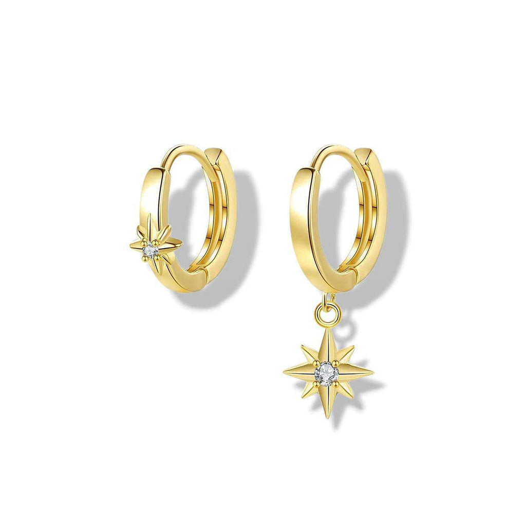 Hexagram Star Hoop Earrings - Aventus