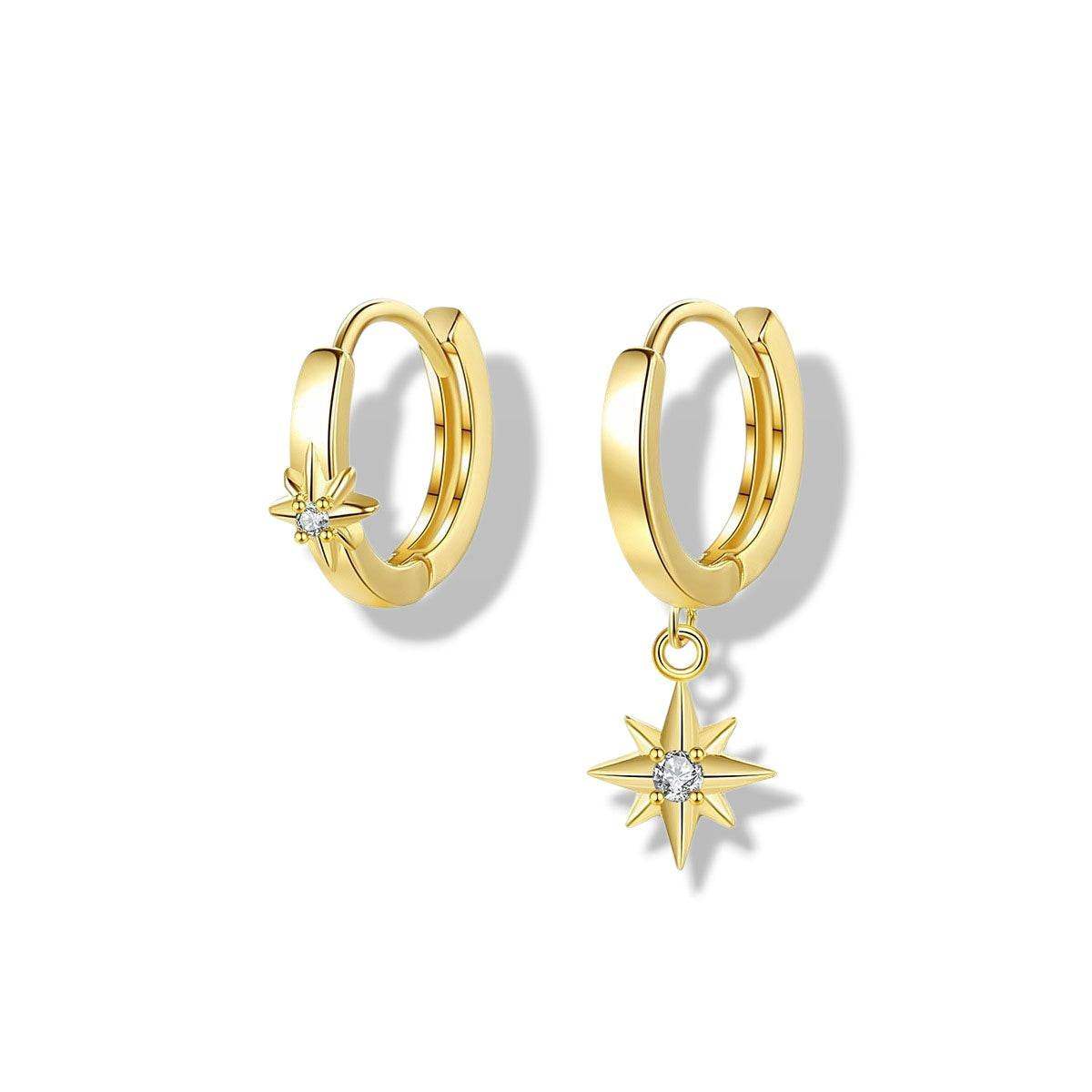 Hexagram Star Hoop Earrings - Aventus