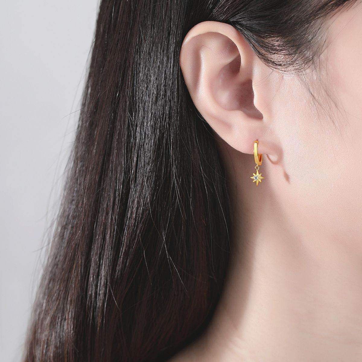 Hexagram Star Hoop Earrings - Aventus
