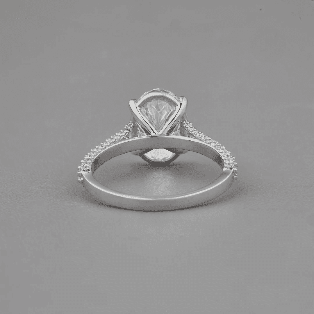 3 Carat Oval Cut Moissanite Engagement Ring – D Color VVS Diamond Alternative - Aventus