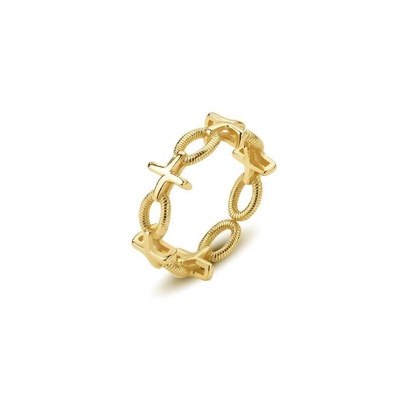 Twisted Cross Adjustable Ring - Aventus