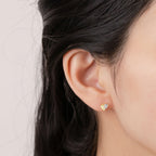 Studded Heart Pear Shaped Heart Earrings