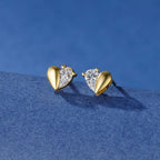 Studded Heart Pear Shaped Heart Earrings