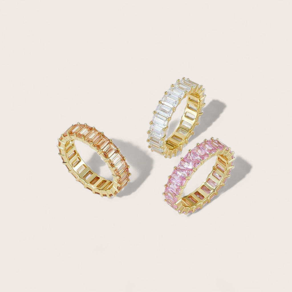 Baguette Rectangle Multi-Color Eternity Band