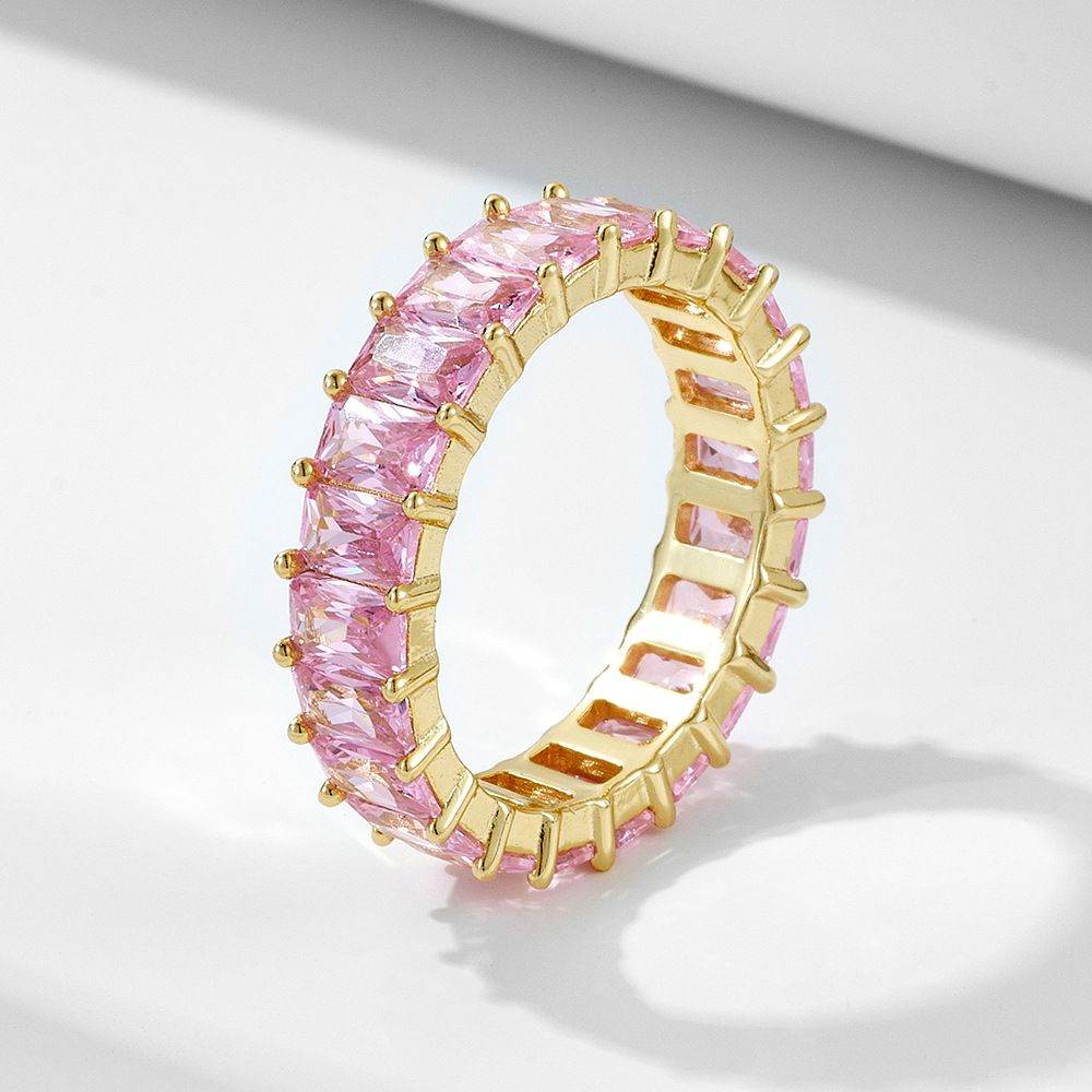 Baguette Rectangle Multi-Color Eternity Band - Aventus
